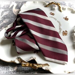 Givenchy Red and Silver Classic Tie